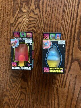 NeeDoh Blue Ice Cream Cone Nice-Sicle Squishy Fidget Sensory Toy 2 Pack